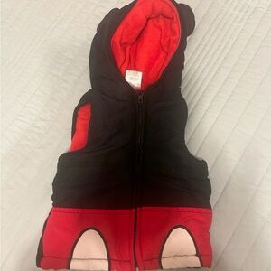 Disney Mickey Mouse hooded winter vest Red and Black size 2.